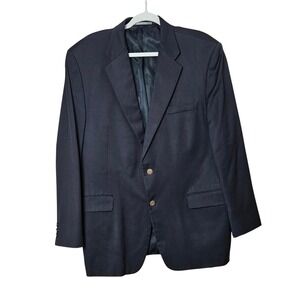 Hickey Freeman 100% Worsted Wool Blue Blazer Mens 44R
